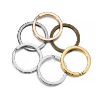 Lote De 10 Llaveros Redondos De Metal 25 28 30mm Color Oro Para DIY Joyería Findings Accesorios Conectores Llavero DIY Para Joyería - details 1