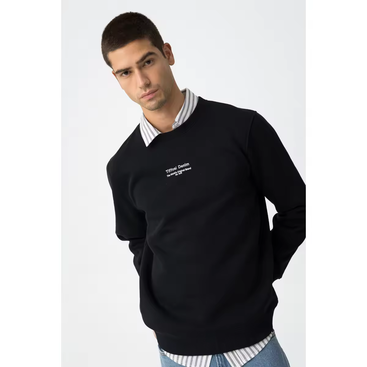 Sudadera cuello redondo Tiffosi 10062201 Len negro - details 3