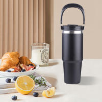 Taza De Viaje Aislada De Acero Inoxidable De 30oz Con Mango Y Capucha Para Bebidas Frías Y Calientes 901ml-1L Portátil Para Coche - details 9