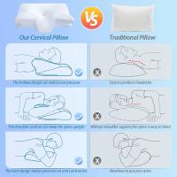Almohada De Espuma De Memoria Para Cuello Ergonómica 2 En 1 Contorno Soporte Para Cuello Almohada De Soporte Contorneado - details 3