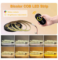 Barra De Luz LED Flexible COB Bicolor CCT 5m 10m 24V 12V Con Dimmer RF Amarillo Blanco 2700-6500K Regulable Para Sala De Estar - details 15