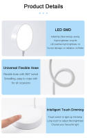 Lámpara De Escritorio LED Táctil Recargable USB Con 3 Niveles De Iluminación Protección Ocular Plegable Para Dormitorio Luz Nocturna Para Mesa - details 8