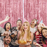 Juego De 1 Pieza De Cortina De Foil Dorado De 9.8 Pies Para Fondo De Fotografía De Cumpleaños Decoración De Fiesta Streamers De Aluminio - details 12
