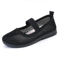 Zapatos Planos Para Mujer Slip on Plegables Con Punta Cuadrada Y Salida Hollow Fashion Casual Para Madres Zapatos Vulcánicos De Tela Algodón - details 17