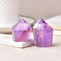 Varita De Ametista Natural 1PC Cuernos De Cuarzo Reiki Energía De Cristal Decoración De Hogar Torre De Piedra Para Decoración De Estudio Sala De Estar Y Dormitorio - details 3
