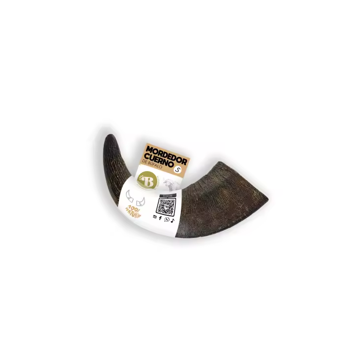 BIMORDISCOS Pet Products - Cuerno de Búfalo para Perros - Juguetes para Perros - Mordedores para Perros Medianos y Grandes - Huesos para Perros - Cuernos para Perros - 1