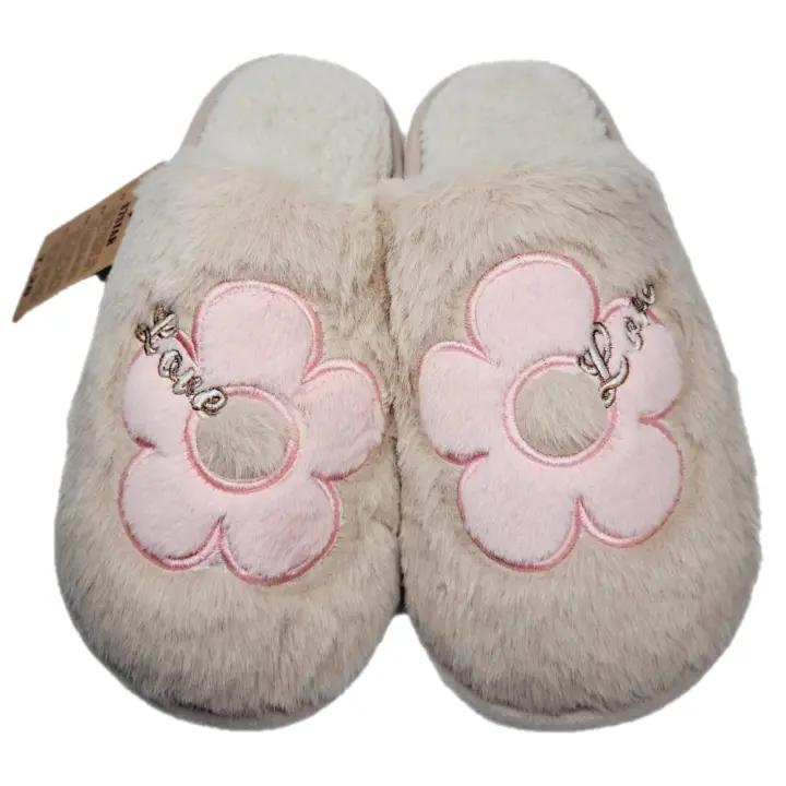 ZAPATILLAS DE CASA PARA INVIERNO FLORES,ZAPATILLAS DE MUJER,color gris,negro,Zapatillas de invierno,ANTIDESLIZANTES,CM, FESPU - 1