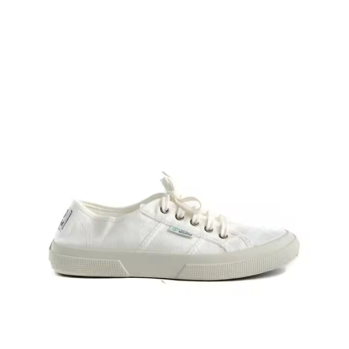 Natural World 901-505 Zapatillas de lona para mujer blancas en textil 85357 - 1