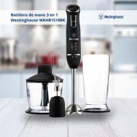 Batidora de mano 3 en 1 Westinghouse WKHB1518BK, con ajustes de velocidad, batidor, tazón picador, taza, ergonómica y con acabados en acero inoxidable. - details 0