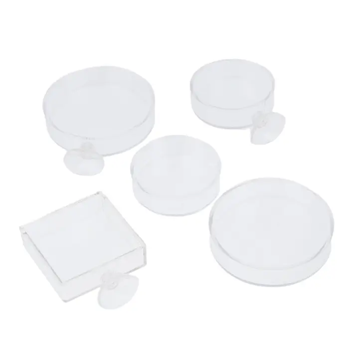 Alimentador De Acuario Transparente De Acrílico Alimentos Para Peces Y Camarones Juego De Tazas Redondas Y Cuadradas Accesorios De Alimentación - 1