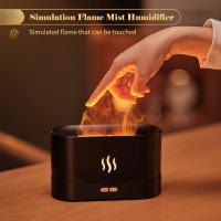 Humidificador de aire Aceites esenciales, simulación llama niebla humidificador 2 brillo noche luz silencioso USB humidificador 180ml, con función de apagado automático - details 8
