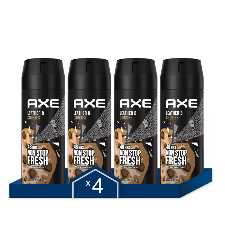 Axe Desodorante Leather & Cookies 150ml - Pack de 4 - 1