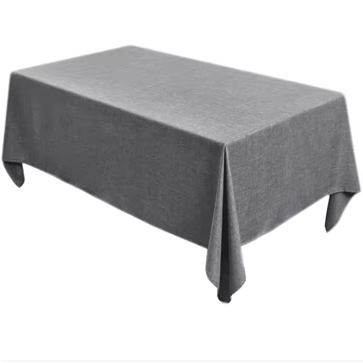 Mantel Rectangular De Lino Sintético En Caqui Y Gris Para Bodas Y Fiestas Navideñas Decoración De Banquetes Cubierta De Mesa Moderna Resistente Al Aceite - 1
