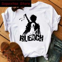 Camiseta Kawaii De Anime Japonés Bleach Con Graficos De Kurosaki Ichigo Y Zaraki Kenpachi Harajuku Para Mujer Camiseta De Algodón Y Poliéster Con Estampado De Dibujos Animados - details 0