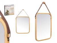 STARLEY Espejo bambu rectangular 41x33cm correa cuero - details 7