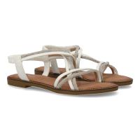 PuntoSalao Sandalias planas cómodas mujer tiras color blanco TF2509 - details 0