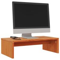 vidaXL Soporte de monitor madera maciza pino marrón cera 50x27x15 cm - details 3