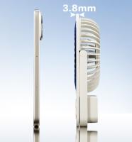 Ventilador de escritorio de 3000 mAh, ultrafino, plegable, montado en la pared, con luz nocturna, Bluetooth, USB, pequeño ventilador - details 0