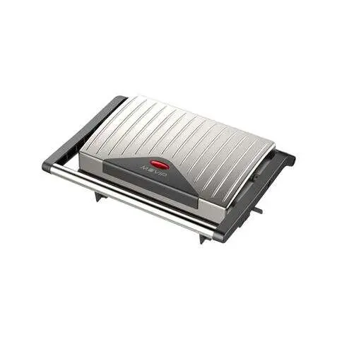 Muvip sandwichera inox placa lisa 750w - placa superior basculante - presion uniforme - asa tacto frio - 1