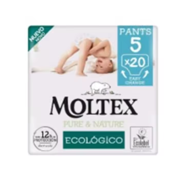 Pants Pure & Nature Talla 5 (9-14kg) 20 Uds – Moltex - 1