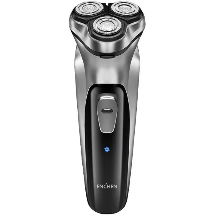 ENCHEN máquina de afeitar eléctrica Blackstone para hombre, afeitadora rotativa con cuchilla flotante 3D, lavable, recargable por USB, tipo C, PLATA - 1