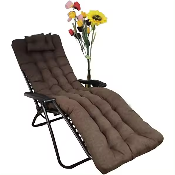 Cojín Tumbona Reclinable REINO MANSIDI con Almohada Reposacabeza y Relleno de Fibra Hueca - 1