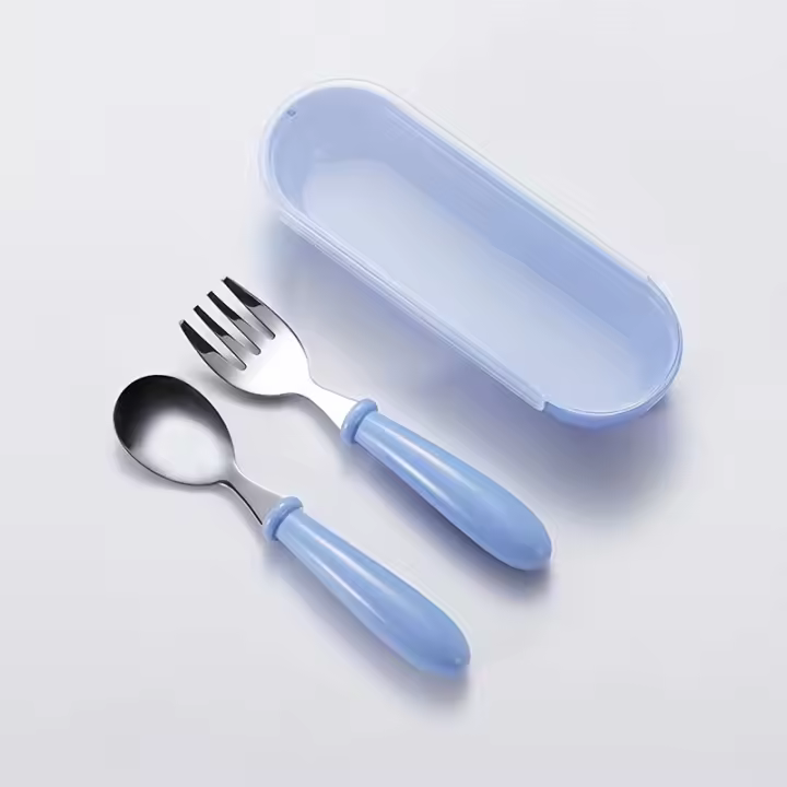 Juego De Jóvenes Con Nombre Cuchara Y Fork En Caja De Almacenamiento Para Niños Regalo De Pascua Sólido Eco-amigable ABS - 1