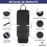 najiblife  Protector asiento coche silla bebe Regalo,  Funda negra isofix universal - details 6