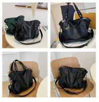 Bolso De Hombro Para Mujer En Cuero PU Gran Capacidad Bolso Cruzado Casual Retro De Color Sólido Para Viaje Y Compras - details 1