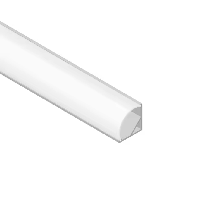 Perfil de Aluminio Esquinero para Tira LED 16x16mm - Cobertor Blanco Opal - 2 tramos de 1m - Ideales para Iluminación LED - 1