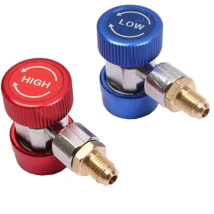 Acoplador rápido ajustable AC R134A, accesorios de carga de CA, adaptador de conexión, kit de conversión de aire acondicionado para automóvil, 1/4" SAE HVAC - 1