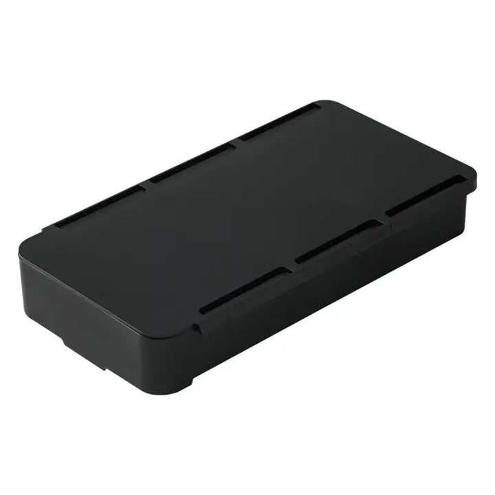 Under Desk Drawer Organizer Invisible Storage Box Self-Adhesive Stationary Container Desk Sundry Makeup Holder Black - 1