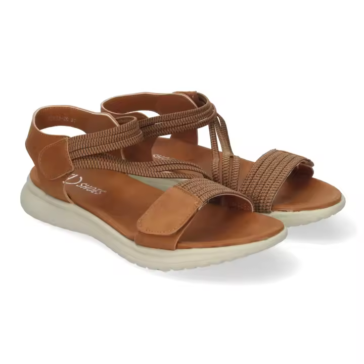 PuntoSalao Sandalias planas comidas cierre velcro para mujer elegante color camel FZ23-26 Las Sandalias planas cómodas cierre velcro mujer eleganteson la definición de moda accesible, combinando estilo, comodidad y un precio asequible - 1