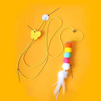 Juguete Para Gatos Divertido Palillo Auto-hi Cuerda Elástica Forma De Libélula Con Plumas Y Campana Mochila Colgante Y Sacudida Para Divertir a Los Gatos - details 3