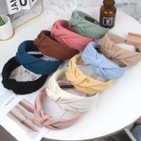 Nueva Moda Headband Para Mujer Color Sólido Ancha Con Nudo Lateral Turban Casual Accesorio De Cabello Para Adultos - details 1