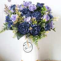 Kahaul Flores Artificiales De Seda Otoño Colores Hydrangea Peonías Rosas Para Decoración De Hogar Y Bodas Arreglo Floral Falso Para Eventos - details 4