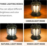 LED interior retro recargable para camping, lámpara colgante de Vela alimentación por agua, resistant to Agua y portátil para Tienda de Campaña al Aire Libre-Iluminación de emergencia - details 1