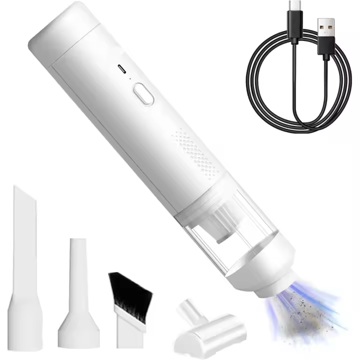Aspirador de Mano, 12000 Pa Potente Aspirador Coche, 2 en 1 Aspirador Y Soplador de Polvo Pequeño, Mini Aspirador Recargable por USB para Coche Y Cleanse de Palo de Mascotas - 1