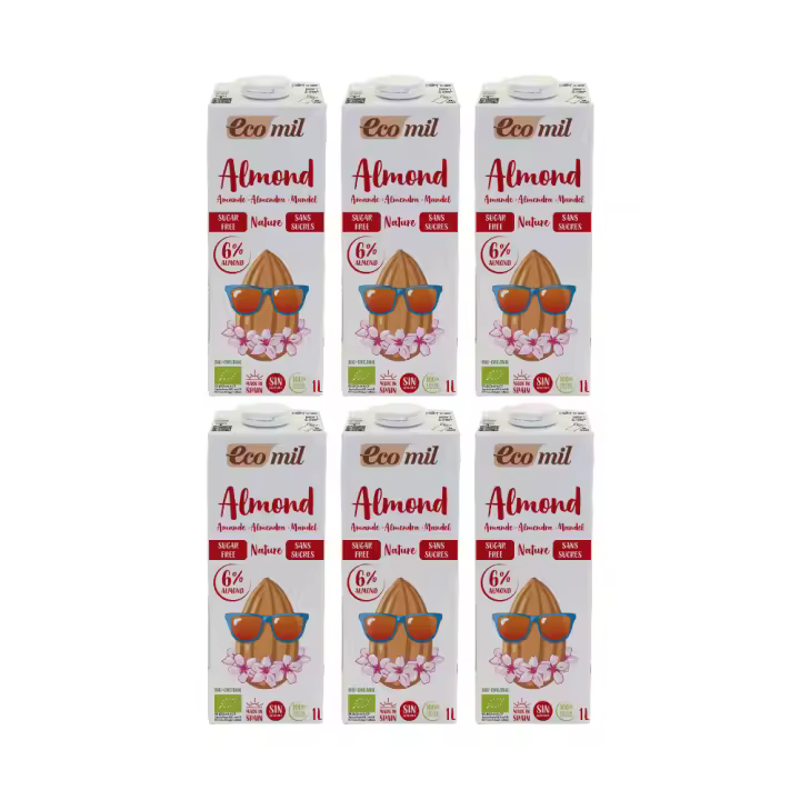 Pack 6x Bebida de Almendra Ecológica Nature 1l Ecomil - 1