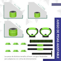 SPORTNOW Kit de Mancuernas 20kg 4 en 1 Juego de Pesas con Kettlebell Barra de Pesas para Entrenamiento de Fuerza en Hogar Gimnasio Oficina - details 4