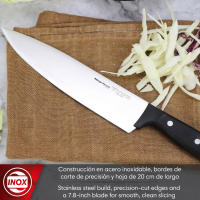 MAGEFESA FILO Cuchillo de Cocina Chef de 20 cm, Acero Inoxidable, Mango Moderno, Triple Remache, Resistencia, Estabilidad - details 4