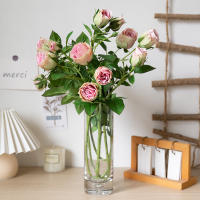 4 Cabezas De Flores Artificiales Hermosas Rosas Largas Para Decoración De Sala De Estar Casa Regalo De Boda Accesorios De Navidad Wreath - details 4