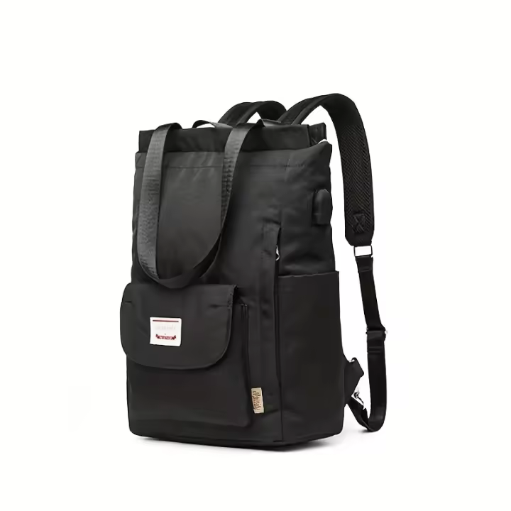 Mochila De Mujer Impermeable Estilo Coreano Con USB Para Laptop De 13-15.6 Pulgadas Mochila De Cuero Oxford De Moda Para Estudiantes - 1