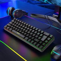 Teclado De Juego Ergonómico Mini 60% Con Retroiluminación RGB Teclado Membránico Compacto Para Windows PC Laptop Tableta - details 12
