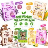 Dizelin - Arena de tofu para gatos 6 L, aglomerante natural sin polvo con control de olores, absorbente y fácil de limpiar, pack 2/4/8 bolsas, varios aromas - details 2