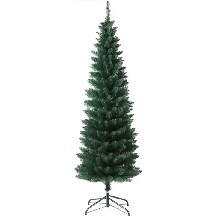 Árbol de Navidad SLIM/ESTRECHO Artificial Abeto Fino de Hoja Espumillón 150-210cm Arboles C/Soporte Metálico - 1