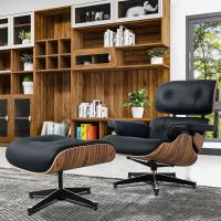 EU Stock TY307 Classic Recliner Light Acid Branch Armchair Black Cowhide Black Big Head Foot Deck Chair 360° Swivel Lounge Chair Furniture Genuine Leather Recliner Chair Modern Lounge Chair with Ottoman for Home Living Room Office (Black) - details 9