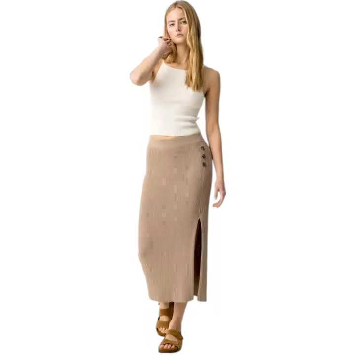 Falda Polly Tiffosi - Entubada Canalé con Apertura y Botones La Mujer Barbuda - 1