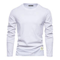 Camiseta De Manga Larga Para Hombre 100% Algodón Camiseta Casual De Primavera Calidad Superior Estilo Clásico Camisetas Para Hombres - details 3