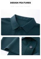 Camisa Polo Para Hombre Verano Manga Corta Seda Helada Fresca Y Transpirable Antisudoración Estilo Casual Negocios - details 18